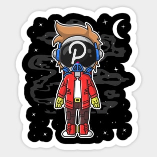 Hiphop Astronaut Polkadot DOT To The Moon Crypto Token Cryptocurrency Wallet Birthday Gift For Men Women Kids Sticker